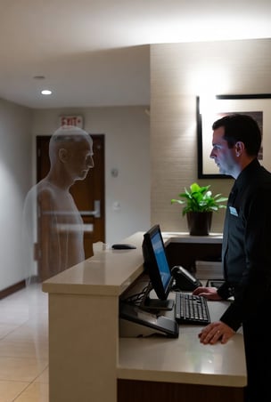 The invisible guest checks into hotel